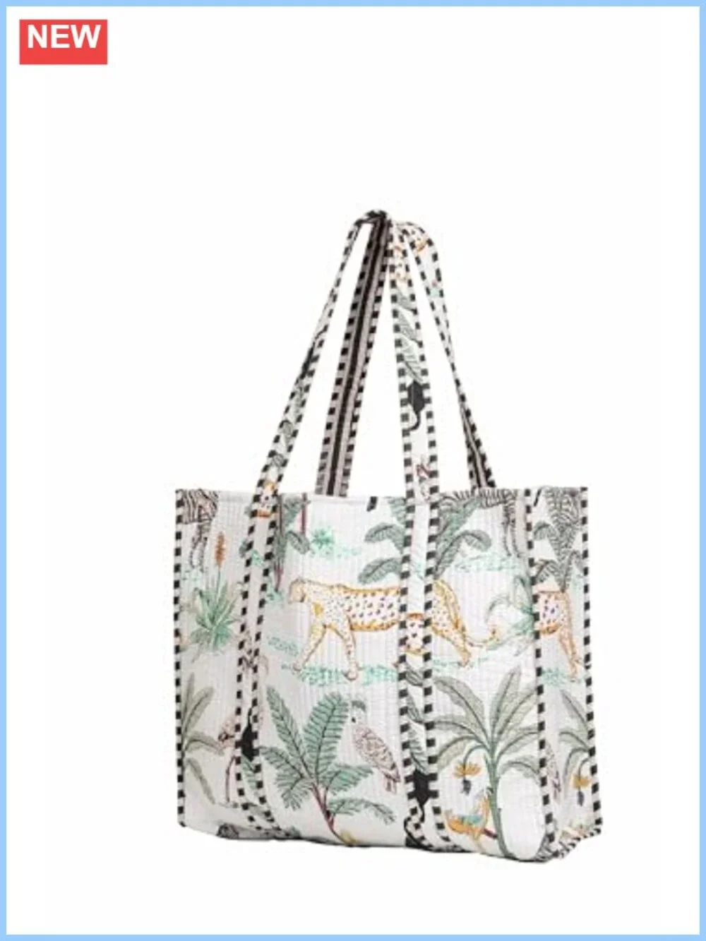 Ethnic Printed Cotton Tote Bag Handmade Shoulder Shopping Bag Boho Hippie